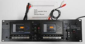 Rs73 Rolls Working Rack Mount Dual Cassette Tape Deck Manual And Rca Cords