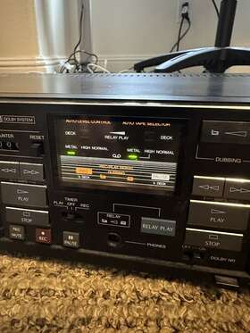 D-75bw Sansui Vintage Stereo Double Cassette Deck For Parts Or Repair Powers On