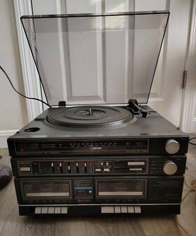 Gxt-727 Sanyo 1970s Gxt 727 Record Player/tape Deck Combo Tested Works Great