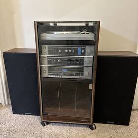 Ss-240 Sanyo Ja240 Vintage Original Cabinet Turntable Amplifier Cassette 2 Speakers