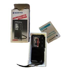 M5430 Sanyo Vintage Microcassette Recorder Retro Audio Device With Box And Manual