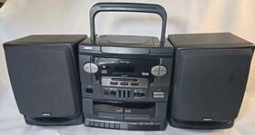 Mcd-s881 Sanyo Vintage Cd Player Boombox Cassette Synchro Vtg Dubbing - Tested