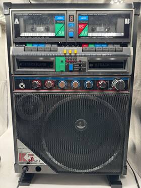 Pat-k5mkii Sanyo Model No. Double Cassette /8 Track Player With Karaoke Works