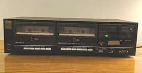Rd-w49 Sanyo Dual Double Stereo Cassette Tape Deck Black Works Awesome