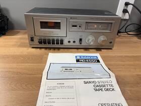 Sanyo Rd4550 Stereo Cassette Deck Vu Meters Powers On Untested W Manual