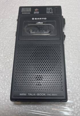 Trc-3500 Sanyo Mini Talk-book Cassette Recorder Dictaphone Working Vintage