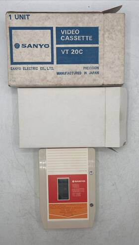 Vt-20c Sanyo V-cord Video Cassette Japan Early Recorded In 1974 Boxed Vintage