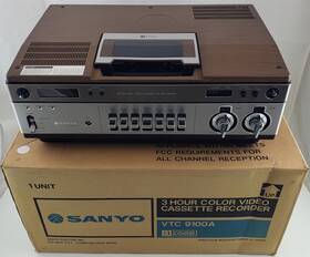 Vtc-9100a Sanyo Betacord Vtc 9100a Video Cassette Recorder With Original Box Used
