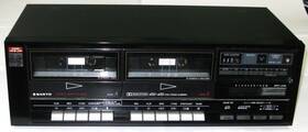 W687 Sanyo 1985 Vintage Stereo Double Cassette Deck Model Rd Untested