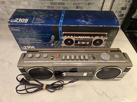 57-2105 Sears Vtg Stereo Cassette Player Recorder W Am Sw1 Sw2 Fm Fj