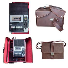 799.21676 Sears Solid State Cassette Recorder 799 With Leather Case 2 Mics 33 Cassettes