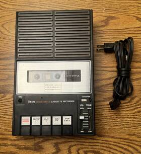 799.21672500 Sears 799.216767 Solid State Cassette Recorder Wood Grain Works Issues Read