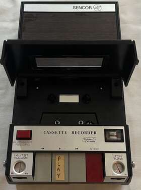 S-5050 Sencor Vtg Solid State Cassette Recorder Original Case No Microphone