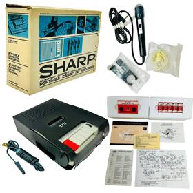 Rd-408 Sharp Vintage Portable Cassette Recorder With Accessories In Original Box