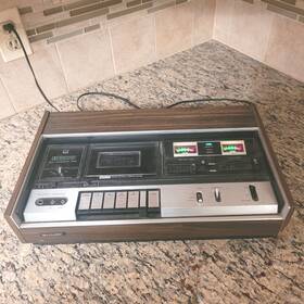 Rt-480u Sharp Stereo Cassette Deck Vintage Silver Wood Grain Tested Works Great