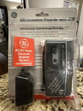 3-5378gys Sony Nos New Ge Micro Cassette Recorder Avr Voice Activated 1990