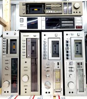 Aiwa-m200 Sony Lot Of 6 Vintage Technics Aiwa Mcs Akai Cassette Tape Deck Players