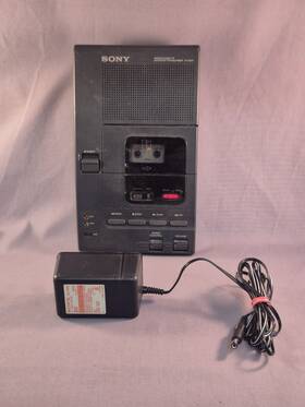 M-2020 Sony Model Microcassette Dictator With Power Cord Black Parts Only