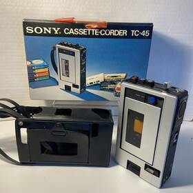 Sonytc-45 Sony Vintage Cassette Corder Tc-45 Tape Recorder Leather Case