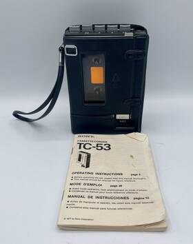 Tc-53 Sony Vtg Cassette Corder Tapecorder Model Japan Parts Only With Manual