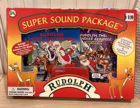 Stereo 781577194071 Vintage Rudolph Super Sound Package Cassette Player Tape Book Set 1998 Nib