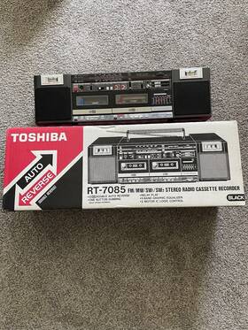 Rt-7085 Toshiba Vintage Black Boombox Stereo Cassette Not Working