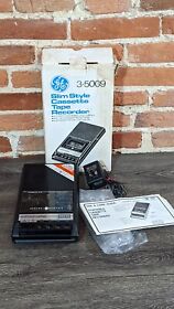 3-5009d Vtg Ge General Electric Slim Style Cassette Tape Recorder Player With Cord