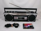 Wc2000 Sanyo Vintage Cassette Am Fm Stereo Boombox Player Recorder Black
