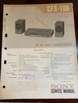 Sony CFS-100 Service Manual From The Usa **original**. Fixed Price $29.99.