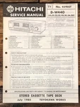 Hitachi D-W440 Cassette Service Manual *original*. Fixed Price $14.97.