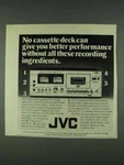 1978 Jvc KD-35 Cassette Deck Ad These Ingredients. Fixed Price $17.99.