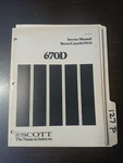 Scott 670D Service Manual Original Repair Book Stereo Cassette Deck. Fixed Price $49.99.