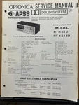 Optonica Service Manual For Rt Model Cassette Tape Decks Sharp Select One. Fixed Price $11.98.