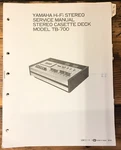 Yamaha TB-700 Cassette Service Manual *original*. Fixed Price $24.97.