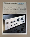 Kenwood KA-305 Stereo Integrated Amplifier Brochure D-1676. Fixed Price $54.95.