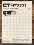 Pioneer CT-F7171 Cassette Owners / User Manual *original*. Fixed Price $24.97.