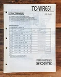 Sony TC-WR651 Cassette Deck Service Manual *original*. Fixed Price $14.97.