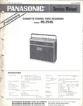 Panasonic Service Manual For RS-254S Preliminary. Fixed Price $22.99.