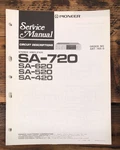 Pioneer SA-420 -520 -620 -720 Amplifier Service Manual *original*. Fixed Price $24.97.