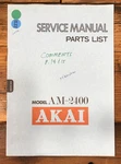 Akai AM-2400 Amplifier Service Manual *original*. Fixed Price $24.97.