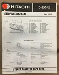 Hitachi D-550 Cassette Service Manual *original*. Fixed Price $14.97.