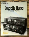 Onkyo TA-2036 TA-2026 Cassette Pg Dealer Brochure *original*. Fixed Price $14.97.