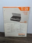 Sony Stereo Cassette Tapecorder TC-129 Service Manual Original Paperwork. Fixed Price $10.79.