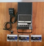 General Electric 3-5013A Cassette Recorder W/ Power Supply & Tapes. Fixed Price $19.87.