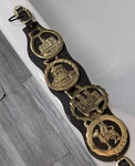 Land Marks Gold Lustre Antique Solid Horse Brass Vintage Leather Wales York. Fixed Price $204.14.