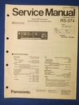 Panasonic RS-374 Cassette Service Manual Factory Original The Real Thing. Fixed Price $7.76.