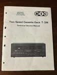 Bic Model T-3M Two Speed Cassette Deck Technical Service Manual Original Oem. Fixed Price $29.99.