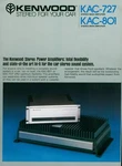 19779 Kenwood KAC-801 KAC-727 Car Stereo Power Amp Original Dealer Brochure Hifi. Fixed Price $16.50.
