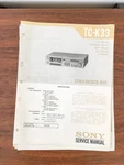 Sony TC-K33 Cassette Service Manual *original*. Fixed Price $19.97.
