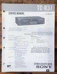 Sony TC-R37 Cassette Service Manual *original*. Fixed Price $14.97.